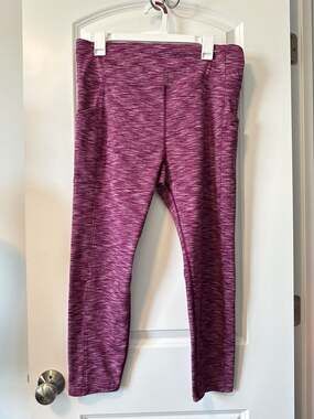 Lou & Grey Purple Space Dye High Waisted Leggings with Pockets Size XL